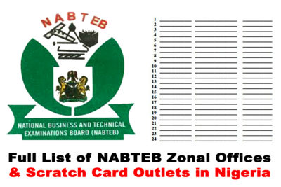 Full List of NABTEB Zonal Offices & Scratch Card Outlets in Nigeria