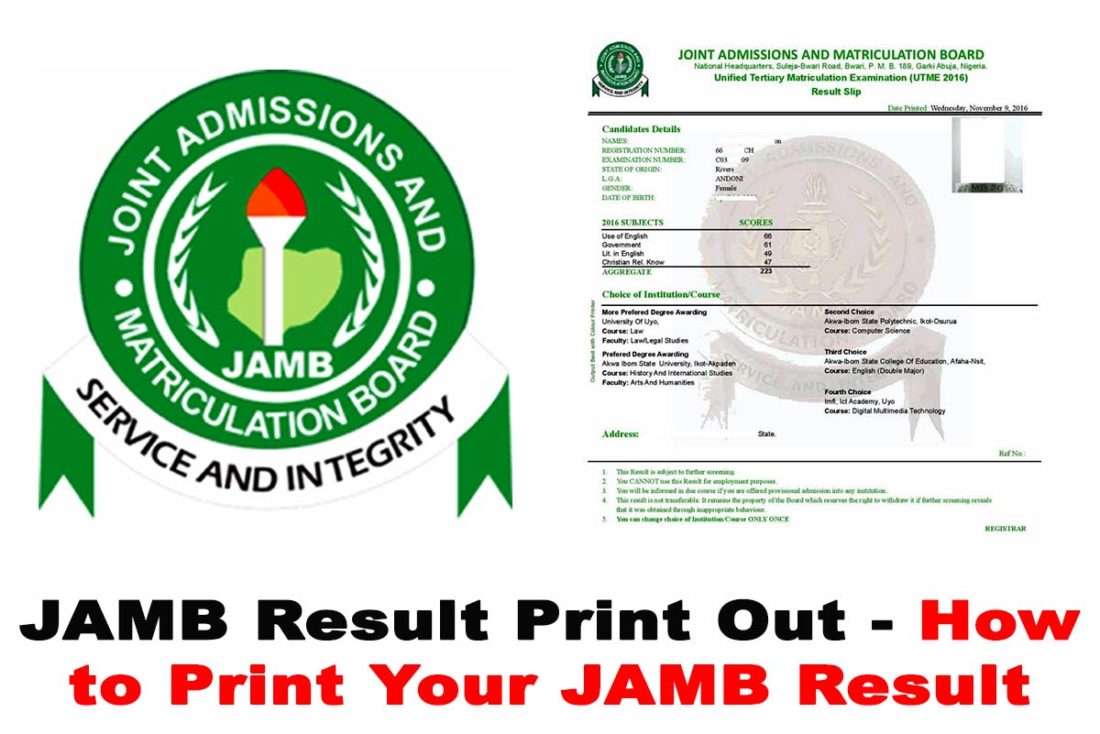 JAMB Result Print Out How to Print Your 2020 JAMB Result NAIJSCHOOLS