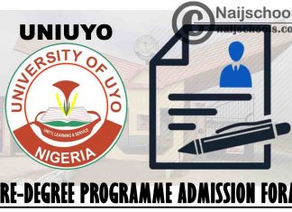 University of Uyo (UNIUYO) Pre-Degree Programme Admission Form for 2021/2022 Academic Session | APPLY NOW