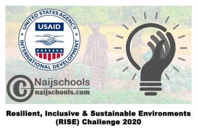 USAID Resilient, Inclusive & Sustainable Environments (RISE) Challenge 2020 | APPLY NOW