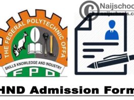Federal Polytechnic Offa HND Admission Form for 2021/2022 Academic Session | APPLY NOW