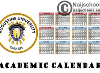Augustine University Ilara-Epe Academic Calendar for 2020/2021 Academic Session | CHECK NOW