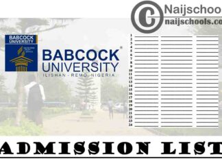 Babcock University Ilishan Remo Batches A, B, C, D & E Admission Lists for 2020/2021 Academic Session | CHECK NOW