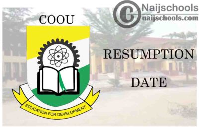 Chukwuemeka Odumegwu Ojukwu University (COOU) Reschedules 2021 Resumption Date for Continuation of 2019/2020 Academic Session | CHECK NOW