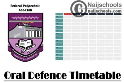 Federal Polytechnic Ado-Ekiti (FEDPOLYADO) Oral Defence Timetable for SIWES Students 2020 | APPLY NOW