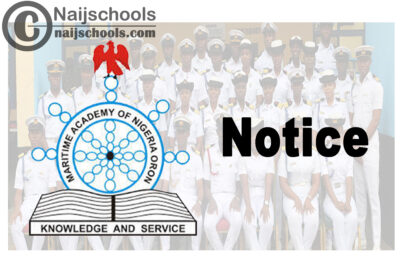 Maritime Academy of Nigeria Notice on Resumption for Mandatory Courses | CHECK NOW