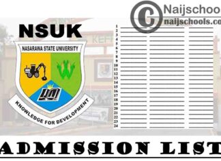 Nasarawa State University Keffi (NSUK) Part-Time B.Sc. Degree Admission List for 2019/2020 Academic Session | CHECK NOW