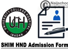 UCH Ibadan SHIM HND Admission Form for 2020/2021 Academic Session