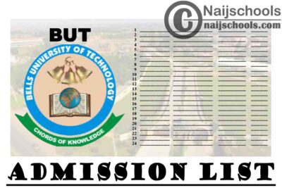 Bells University of Technology (BUT) First & Second Batch Admission List for 2020/2021 Academic Session | CHECK NOW
