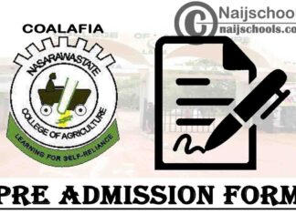College of Agriculture Lafia (COALAFIA) Pre-ND & Pre-HND Admission Form for 2020/2021 Academic Session | APPLY NOW