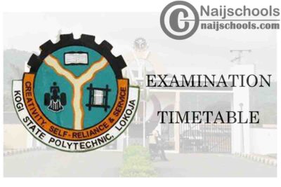 Kogi State Polytechnic EED First Semester Examination Timetable for 2019/2020 Academic Session | CHECK NOW