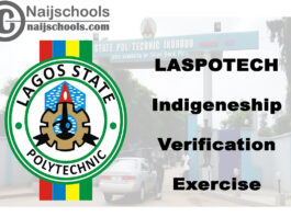 Lagos State Polytechnic (LASPOTECH) Indigeneship Verification Exercise for the 2020/2021 Admission Exercise | CHECK NOW