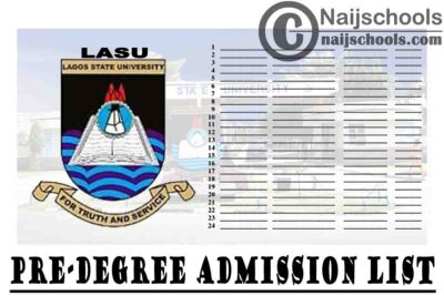 Lagos State University (LASU) First Batch Pre-Degree Admission List for 2020/2021 Academic Session | CHECK NOW