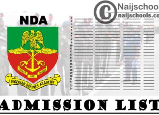 Nigerian Defence Academy (NDA) 72nd Regular Course Admission List for 2020/2021 Academic Session | CHECK NOW