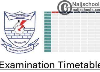 Ramat Polytechnic Maiduguri 2019/2020 Second Semester Examination Timetable for Agricultural Technology & Other Departments is now Available | CHECK NOW
