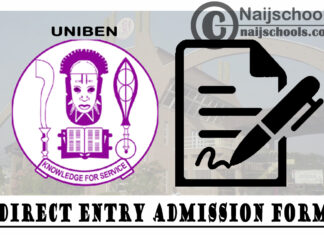 University of Benin (UNIBEN) Direct Entry Admission Screening Form for 2021/2022 Academic Session | APPLY NOW