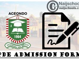Adeyemi College of Education Ondo (ACEONDO) PDE Admission Form for 2019/2020 Academic Session | APPLY NOW