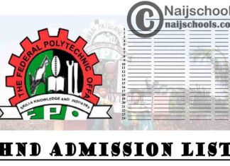 Federal Polytechnic Offa (OFFAPOLY) 1st, 2nd & 3rd Batch HND Full-Time Admission List for 2020/2021 Academic Session | CHECK NOW