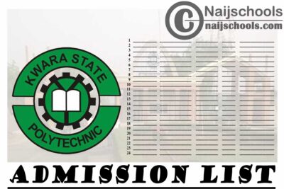 Kwara State Polytechnic (KWARAPOLY) Admission List for 2020/2021 Academic Session | CHECK NOW