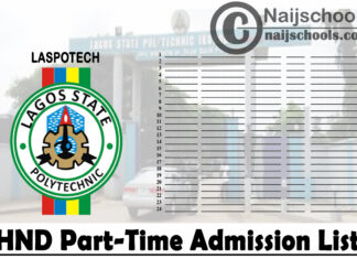 Lagos State Polytechnic (LASPOTECH) HND Part-Time Admission List for 2020/2021 Academic Session | CHECK NOW