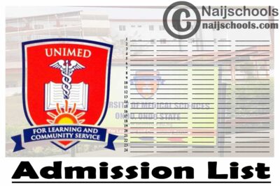 University of Medical Science (UNIMED) Admission List for 2020/2021 Academic Session | CHECK NOW