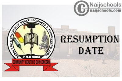 Kebbi State College of Health Science and Technology Jega Resumption Date for 2020/2021 Academic Session | CHECK NOW