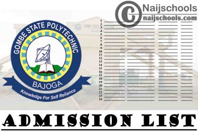 Gombe State Polytechnic Bajoga (GSPB) Admission List for 2020/2021 Academic Session | CHECK NOW