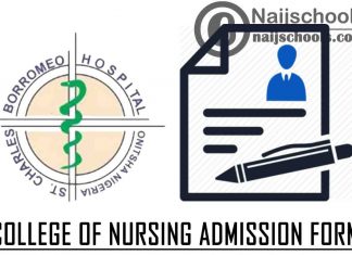 St. Charles Borromeo Hospital College of Nursing Admission Form for 2021/2022 Academic Session | APPLY NOW