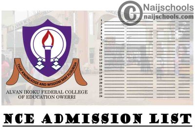 Alvan Ikoku Federal College of Education Owerri NCE Admission List for the 2020/2021 Academic Session | CHECK NOW
