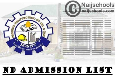 Federal Polytechnic of Oil & Gas (FPOG) Bonny ND Admission List for 2020/2021 Academic Session | CHECK NOW