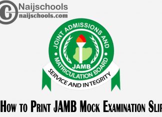 How to Print JAMB 2022 CBT Mock Examination Slip
