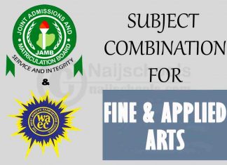 JAMB/WAEC Subject Combination for Fine and Applied Arts