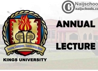 Kings University Notice on its 5th Annual Lecture Programme Schedule | CHECK NOW