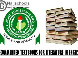 JAMB literature in English 2023 recommended Textbooks