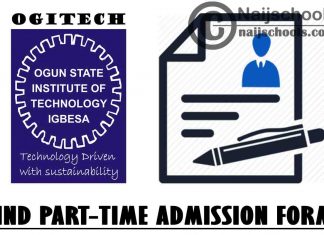 Ogun State Institute of Technology (OGITECH) HND Part-Time Admission Form for 2020/2021 Academic Session | APPLY NOW