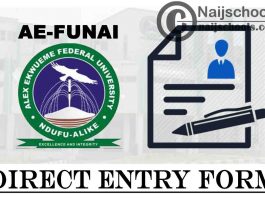 Alex Ekwueme Federal University Ndufu-Alike Ikwo (AE-FUNAI) 2021/2022 Direct Entry Form | APPLY NOW