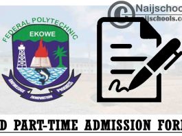 Federal Polytechnic Ekowe ND Part-Time Admission Form for 2021/2022 Academic Session | APPLY NOW