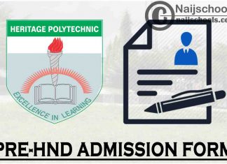 Heritage Polytechnic Pre-HND Admission Form for 2021/2022 Academic Session | APPLY NOW