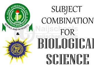 JAMB & WAEC Subject Combination for Biological Science