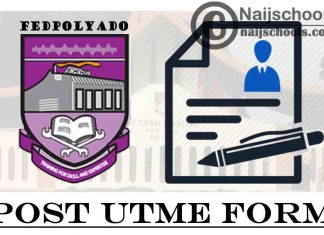 Federal Polytechnic Ado-Ekiti (FEDPOLYADO) Post UTME Form for 2021/2022 Academic Session | APPLY NOW