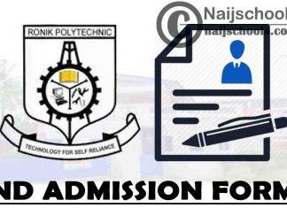 Ronik Polytechnic ND Admission Form for 2021/2022 Academic Session | APPLY NOW