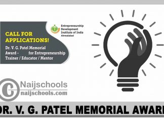 Dr. V. G. Patel Memorial Award 2023