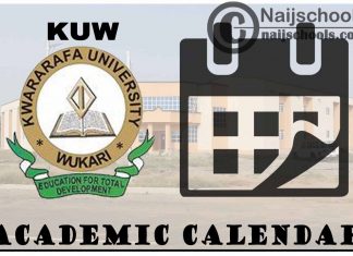 Kwararafa University Wukari (KUW) Academic Calendar 2023/2024