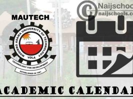 MAUTECH Academic Calendar 2023/24 Session 1st/2nd Semester