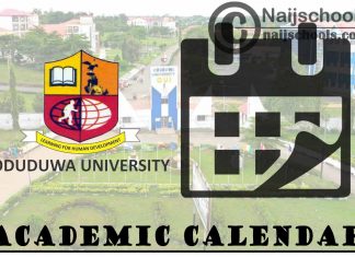 Oduduwa University Academic Calendar for 2023/2024 Session