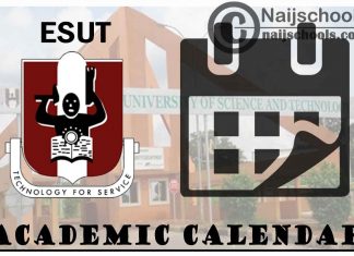 ESUT Academic Calendar 2023/24 Session 1st/2nd Semester
