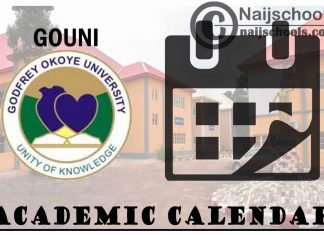 GOUNI Academic Calendar 2023/24 Session 1st/2nd Semester