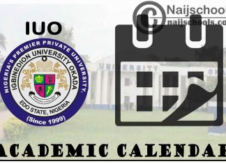IUO Academic Calendar 2023/24 Session 1st/2nd Semester