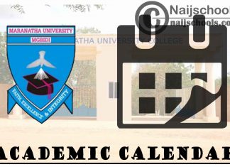 Maranatha University Academic Calendar for 2023/2024