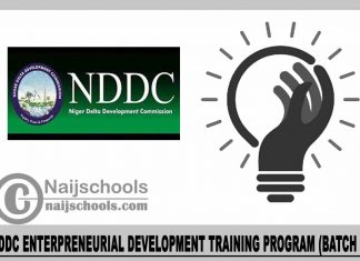 NDDC Enterpreneurial Development Training Program (BATCH A)